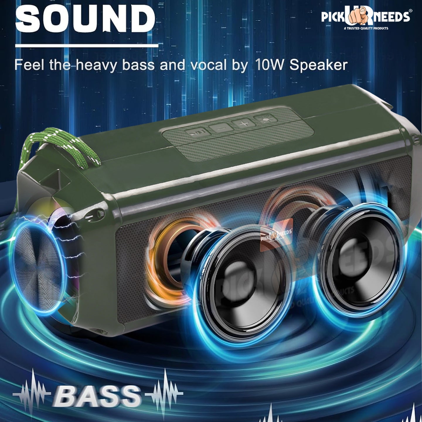 Pick Ur Needs Mini Wireless Soundbar System With RGB Disco Light TF Card / USB / Radio Support 10 W Bluetooth Speaker  (White, 5.0 Channel)